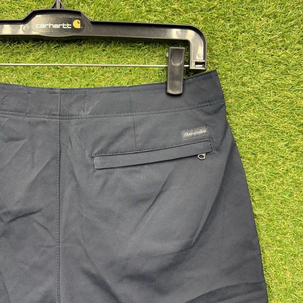Abercrombie & Fitch Swim Shorts Mens 30 Trunks Navy Blue Drawstring Board NEW
